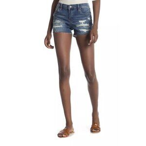 BLANKNYC Denim Rip and Repair Denim Shorts NEW $78 Sz 28 Jersey Girls‎ Blue